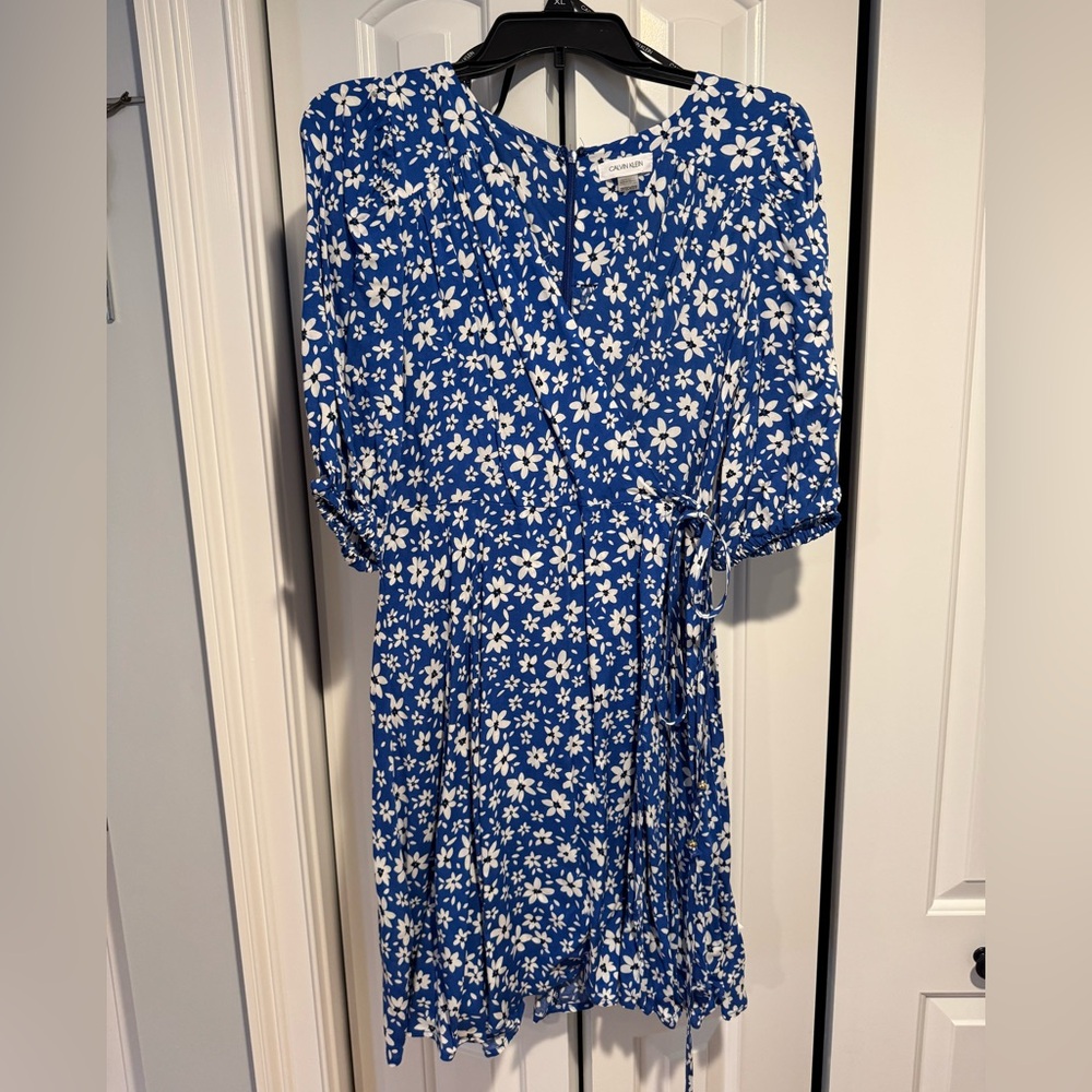 Floral Blue and White Kids Dress